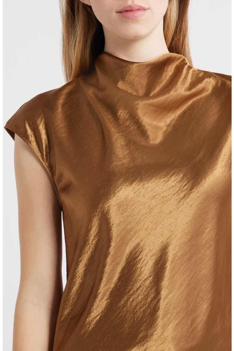 Loretta Bias Cut Satin Top, Alternate, color, GINGER