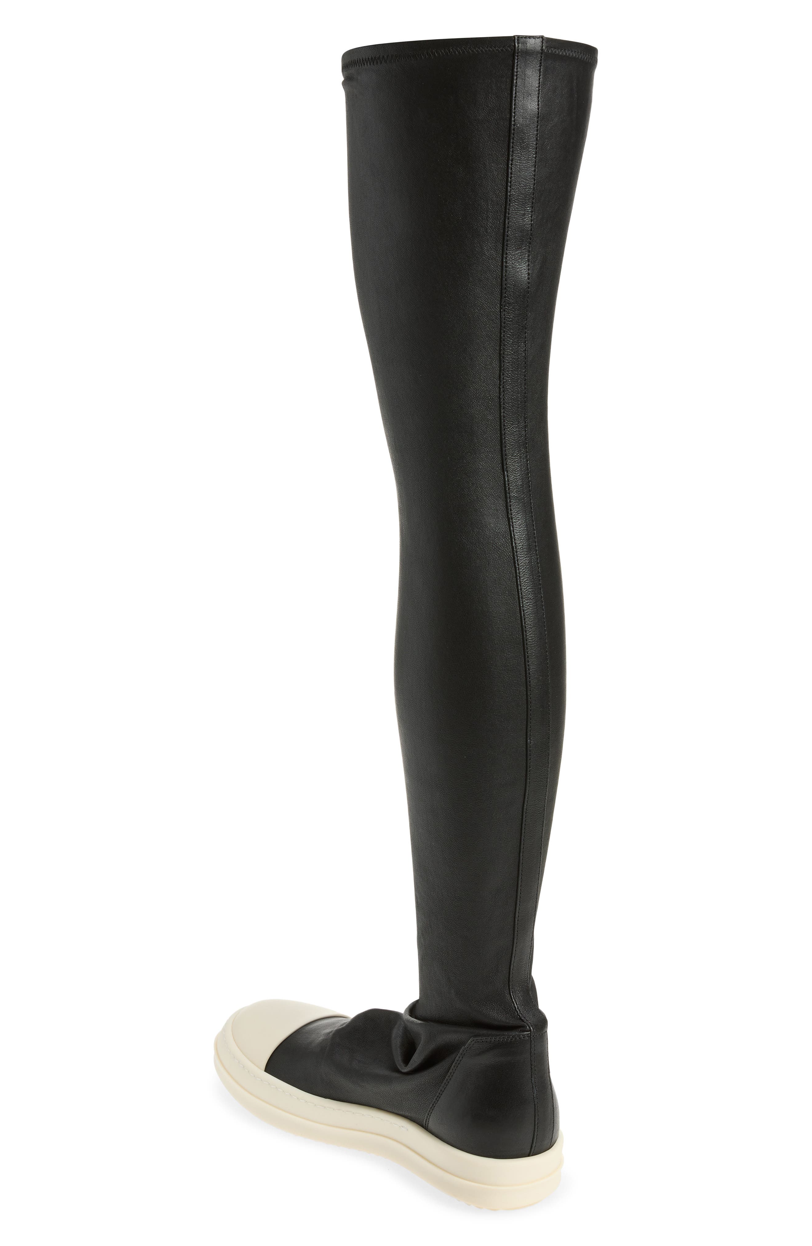 High Stocking Sneaker, Alternate, color, BLACK/ MILK/ MILK