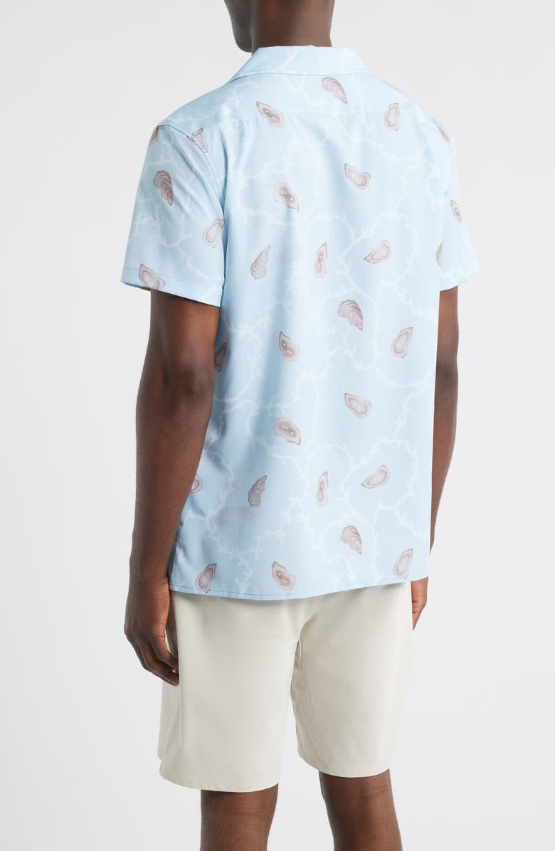 MAVRANS Ostra Weekend Short Sleeve Performance Button-Up Shirt, Alternate, color, Blue