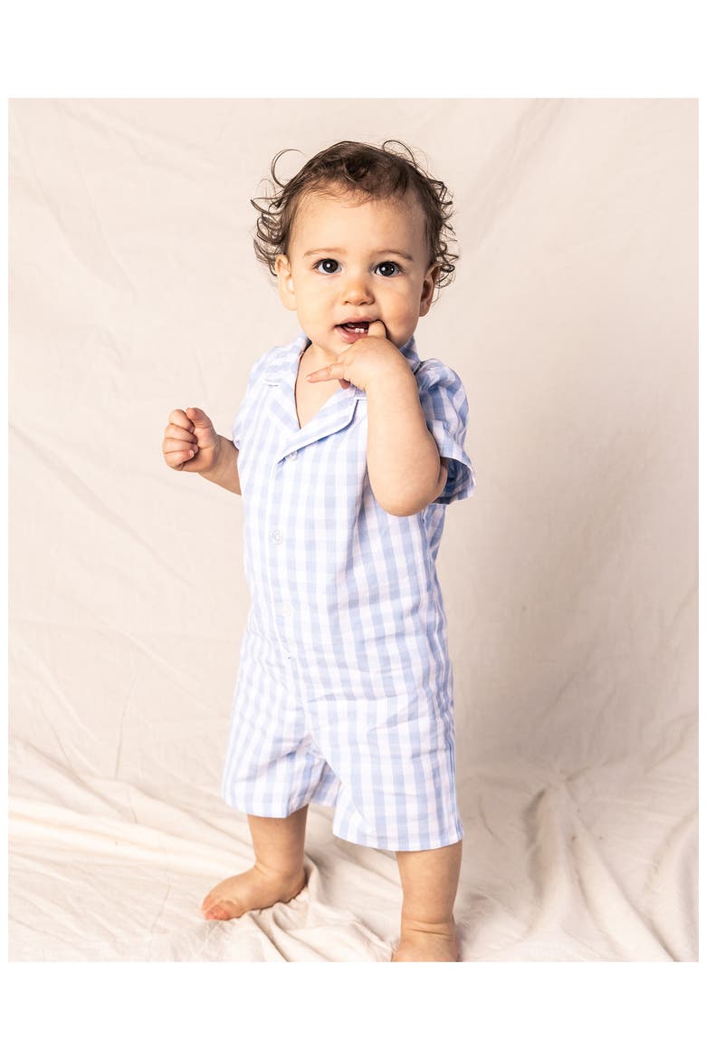 Gingham Summer Romper, Alternate, color, BLUE