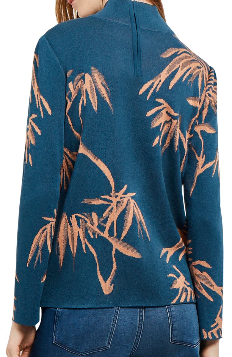 Misook Botanical Mock Neck Sweater, Alternate, color, 