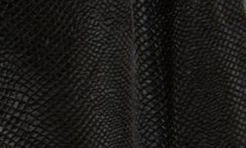 Mistress Rocks Faux Leather Puff Ball Miniskirt In Black