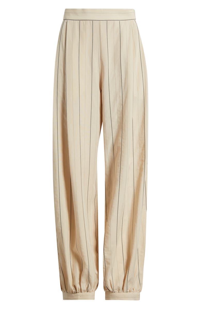 MANGO Malta Pantalon Stripe Balloon Pants, Main, color, Ecru