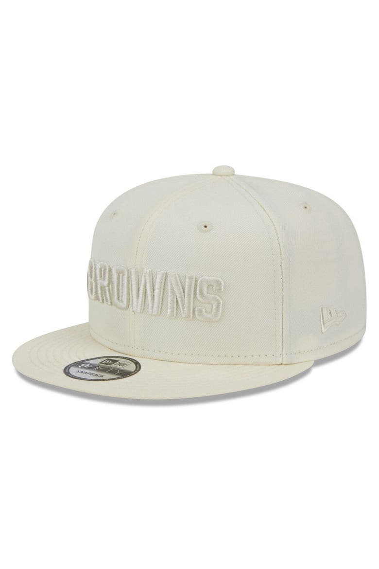 Men's New Era Cream Cleveland Browns Color Pack 9FIFTY Snapback Hat, Main, color, Cream