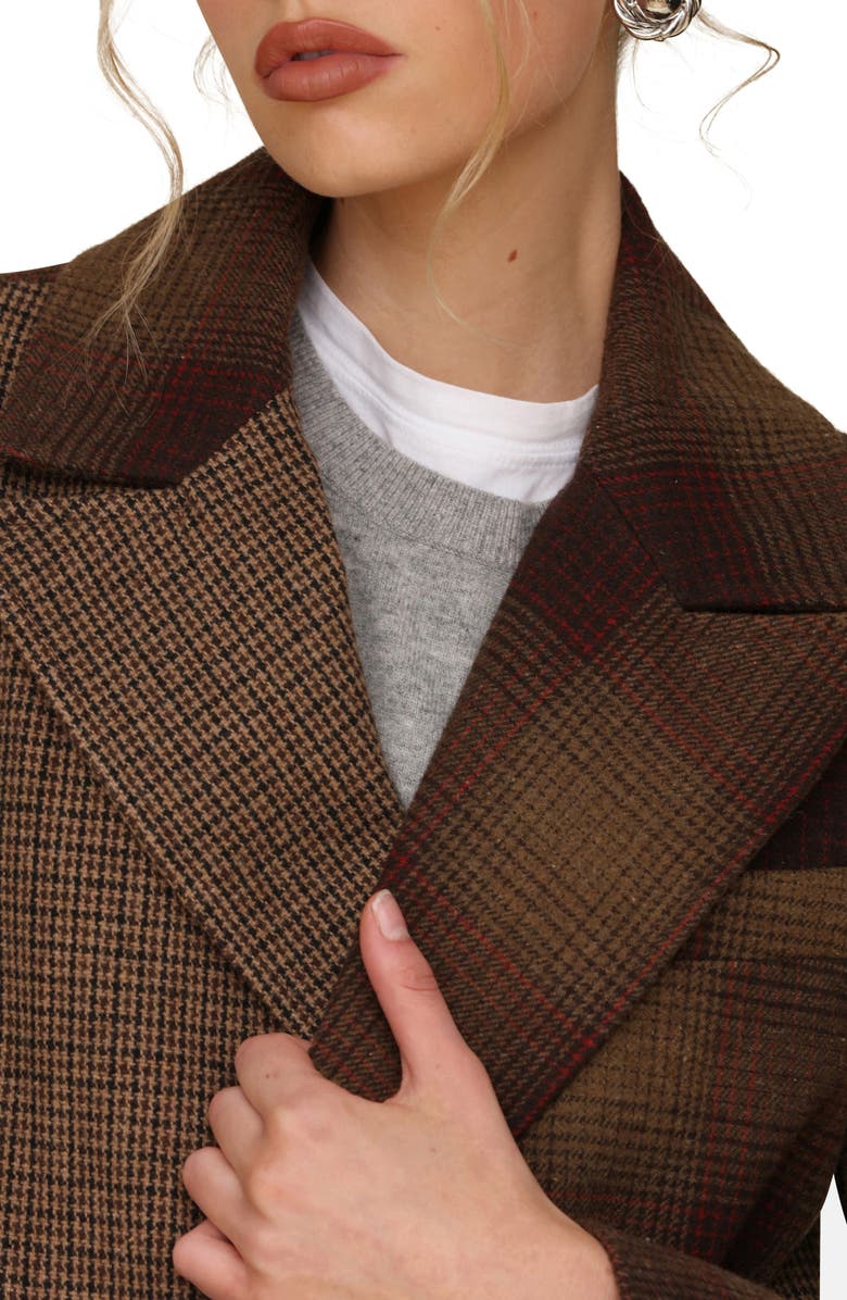 Avec Les Filles Patchwork Double Breasted Blazer, Alternate, color,