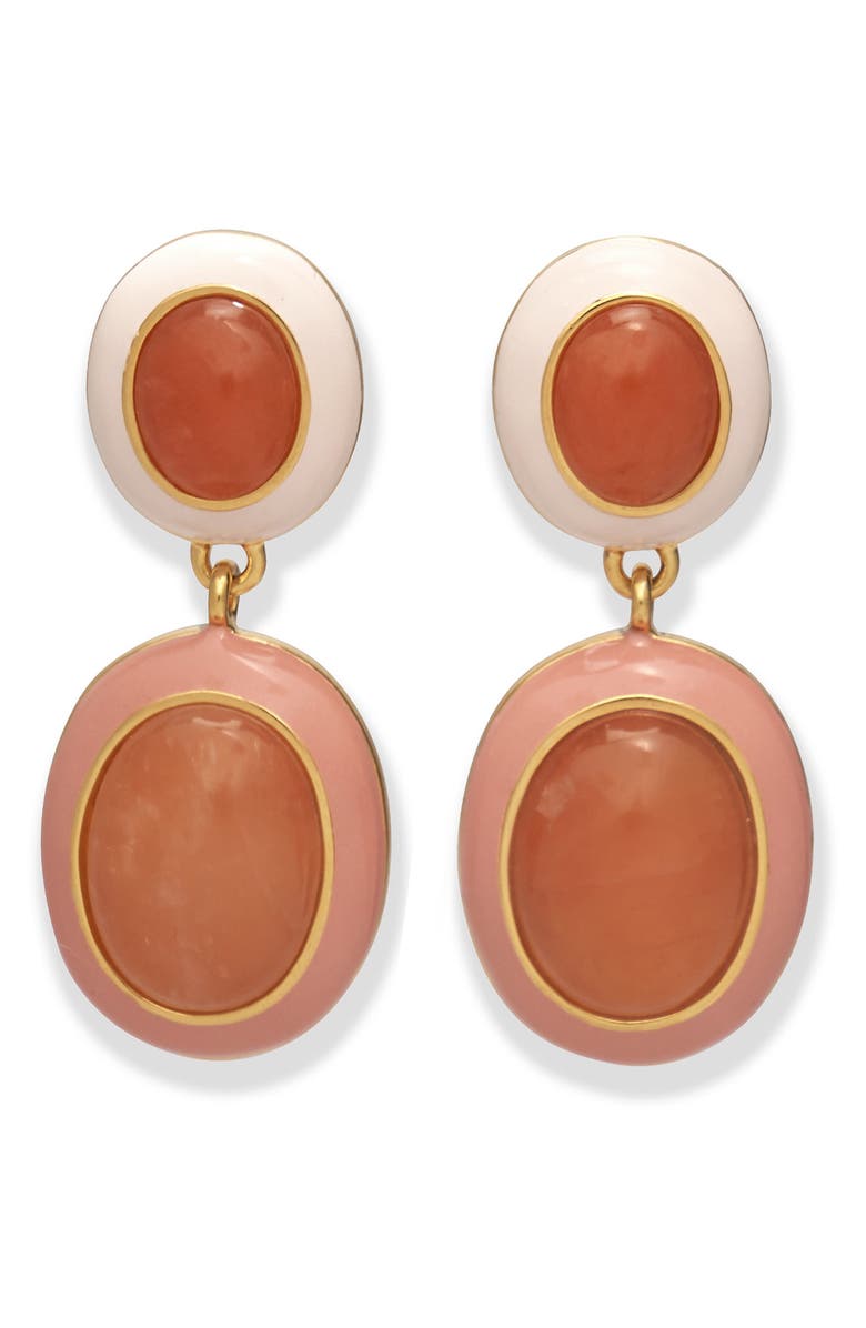 Lizzie Fortunato Papaya Drop Earrings, Main, color, Pink