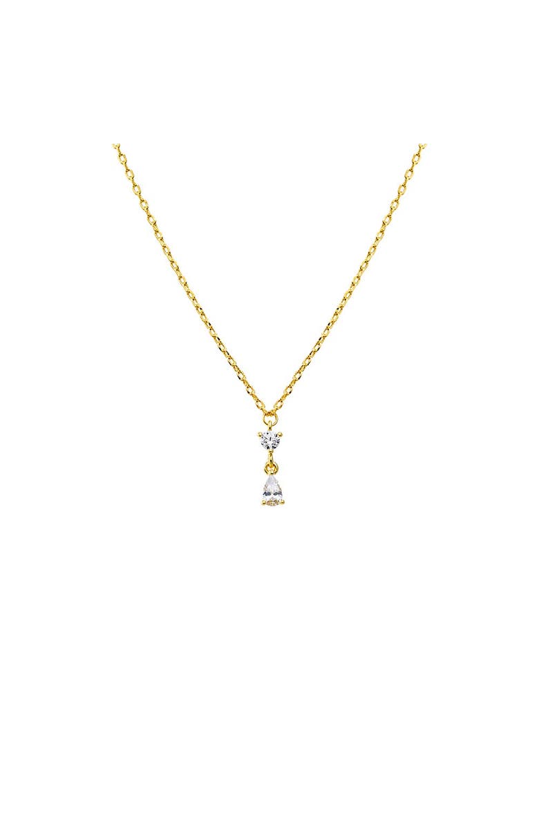BY ADINA EDEN Round CZ X Teardrop Dangling Pendant Necklace, Main, color,