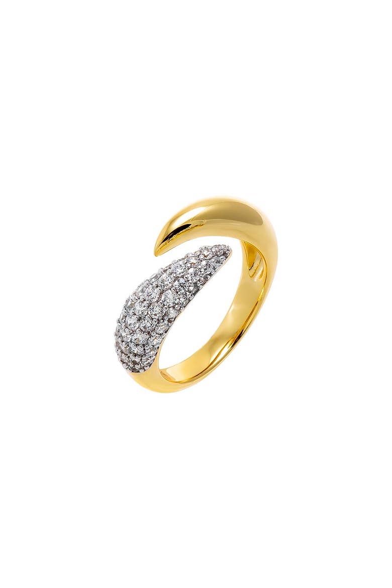 Pavé Horn Wrap Pinky Ring, Main, color, Gold
