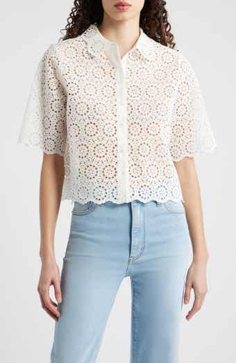 The Petal Eyelet Crop Shirt