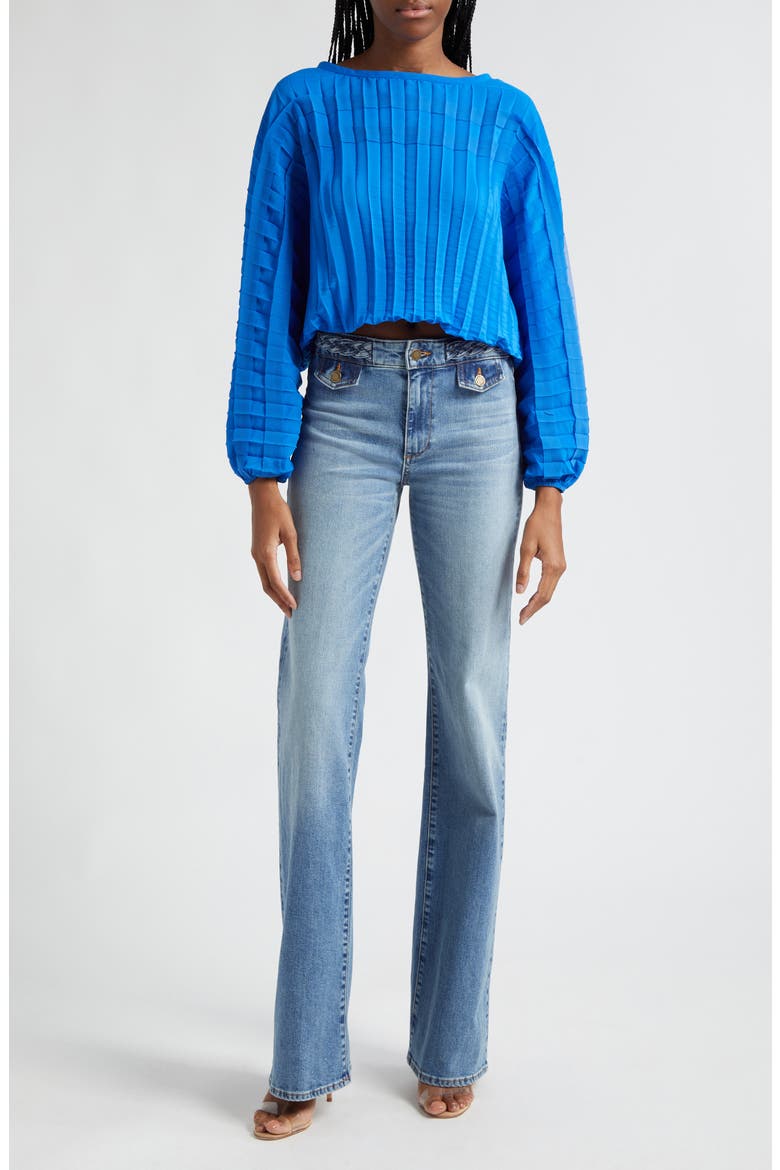 Macy Pleated Bubble Top, Alternate, color, MARRAKECH BLUE