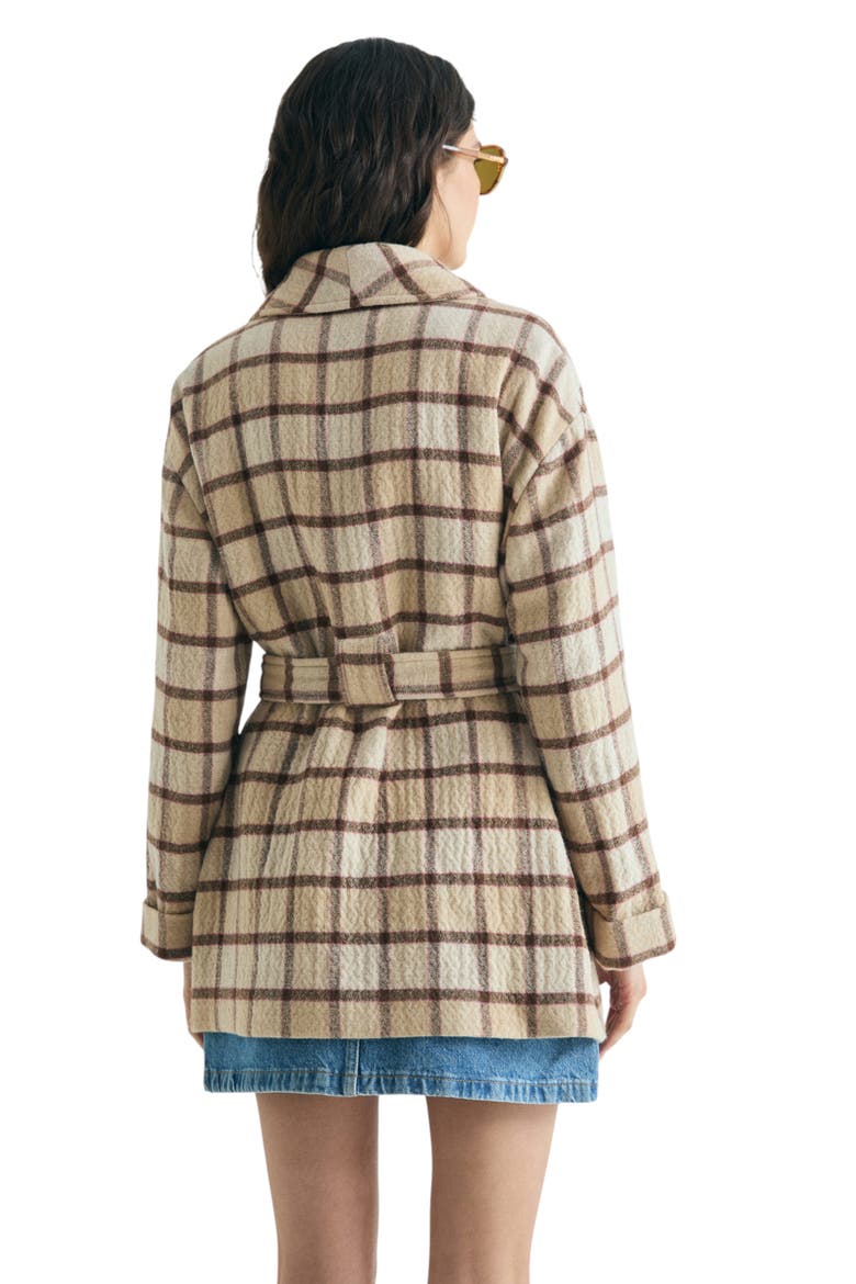 Plaid Cloth Coat, Alternate, color, Ecrucheck