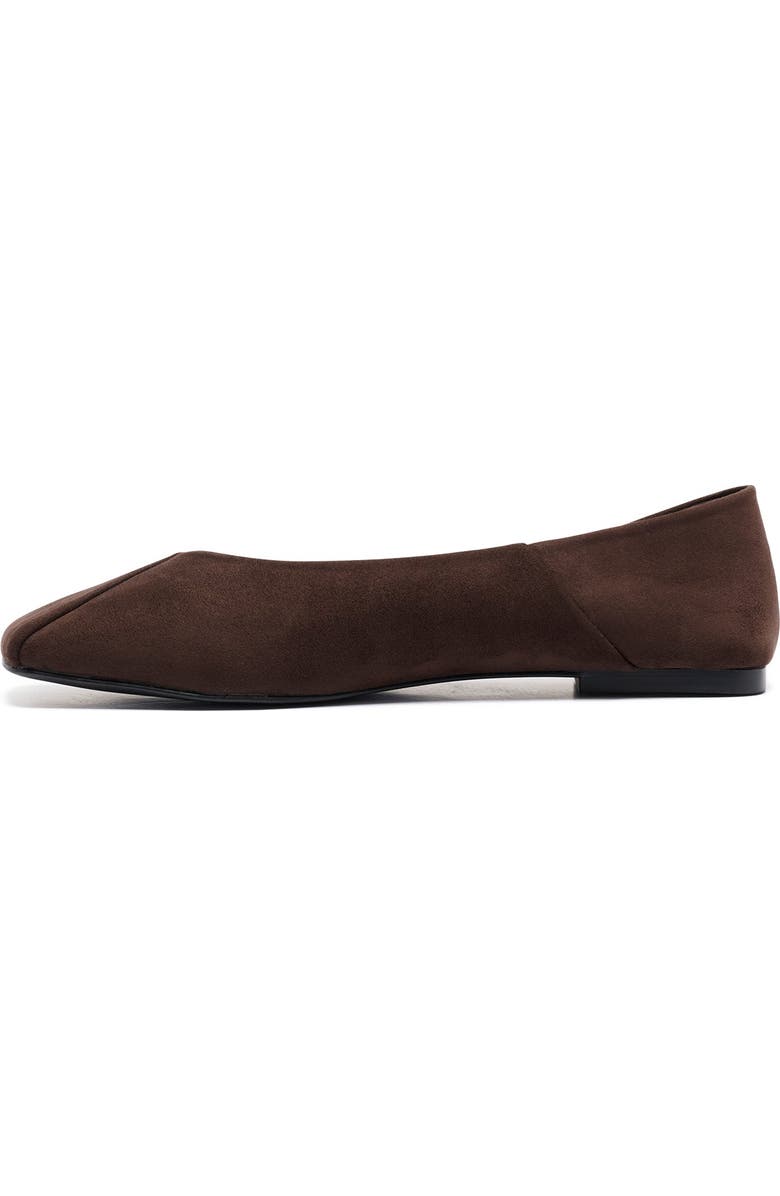 Therapy Australia Gaia Square Toe Flats, Alternate, color, Chocolate Faux Suede