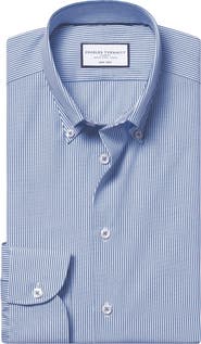 Charles Tyrwhitt Non-Iron Stretch Pinpoint Oxford Stripe Shirt
