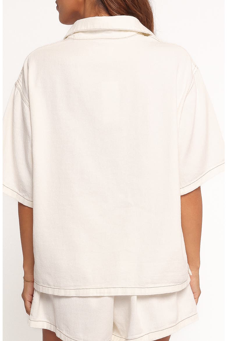 Noor Denim Button-Up Shirt & Shorts Set, Alternate, color, WHITE