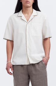 Madewell Textured Gauze Easy Short Sleeve Button-Up Shirt