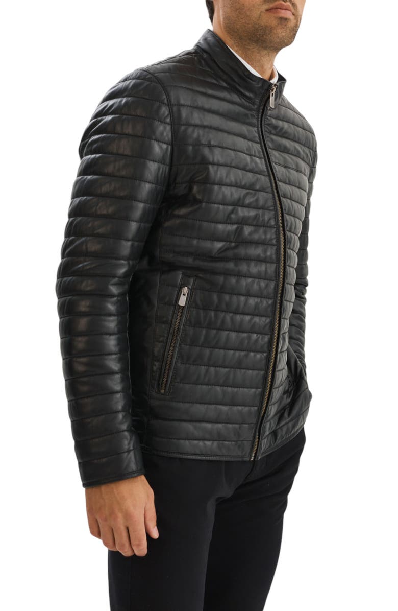 REGENCY Leather Channel Quilt Jacket, Alternate, color, Black