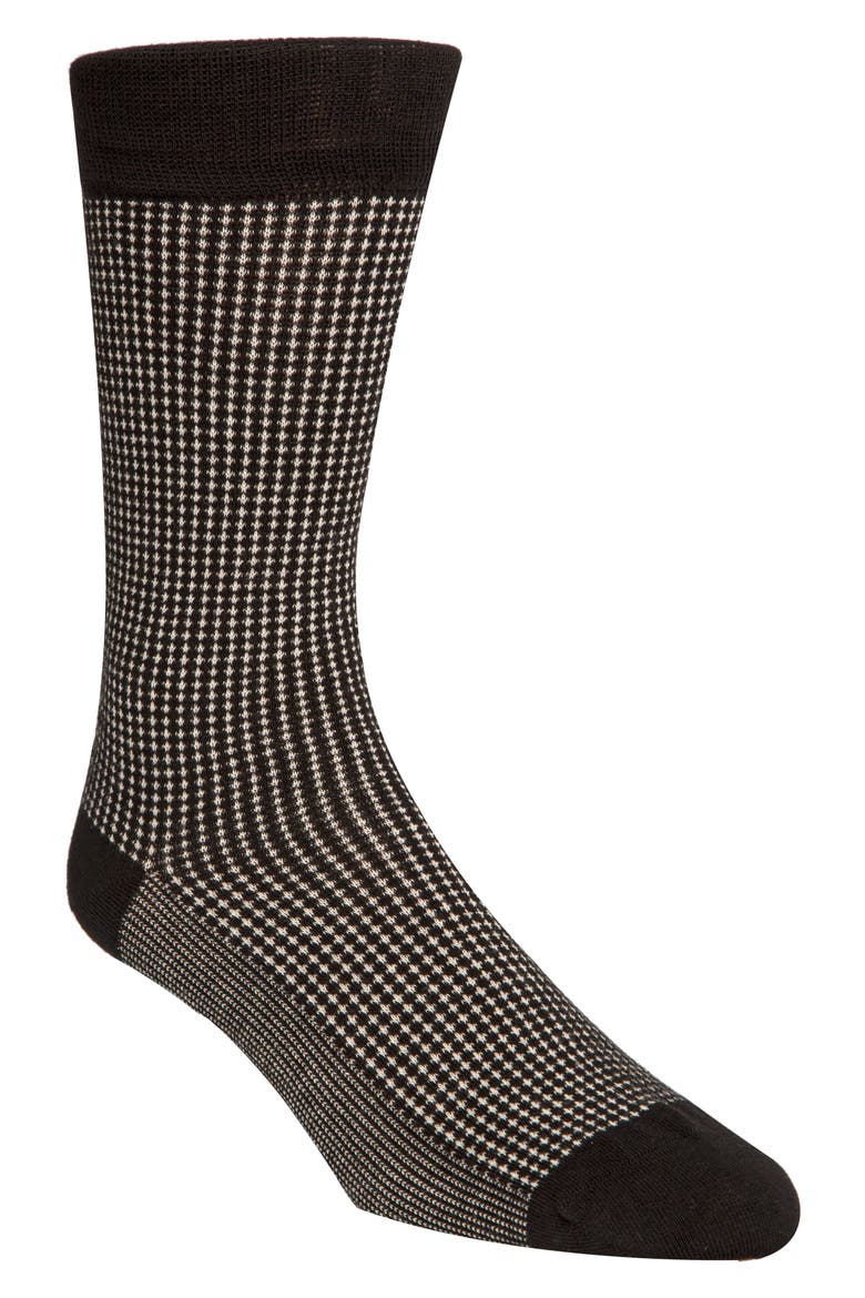 Check Dress Socks, Main, color, BLACK
