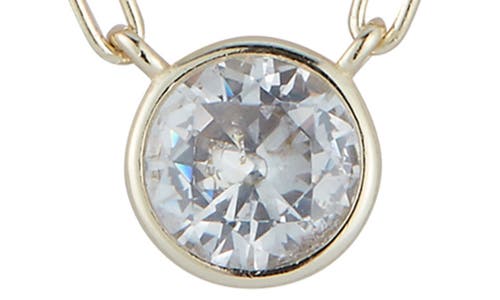 Chloe & Madison Chloe And Madison 14k Gold Plate Sterling Silver Cubic Pendant Necklace In Gold