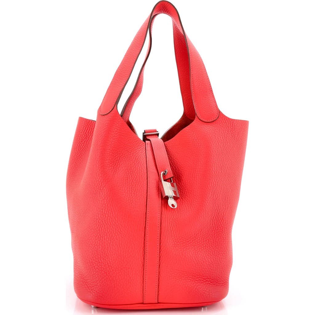Pre-owned Hermes Hermes Picotin Lock Bag Clemence Gm In Red
