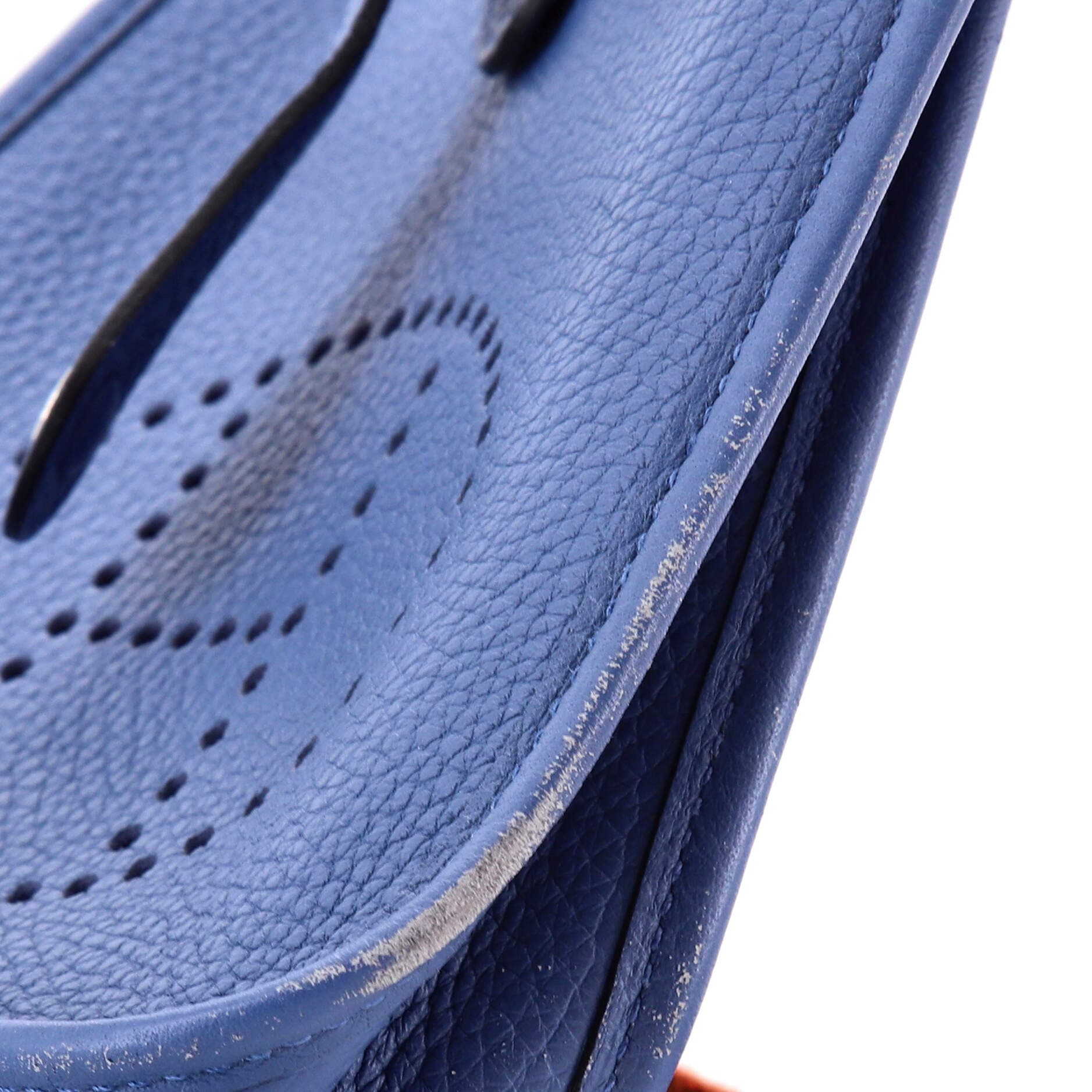 Pre-Owned Hermes Evelyne Bag Gen III Clemence TPM, Alternate, color, Bleu Agate