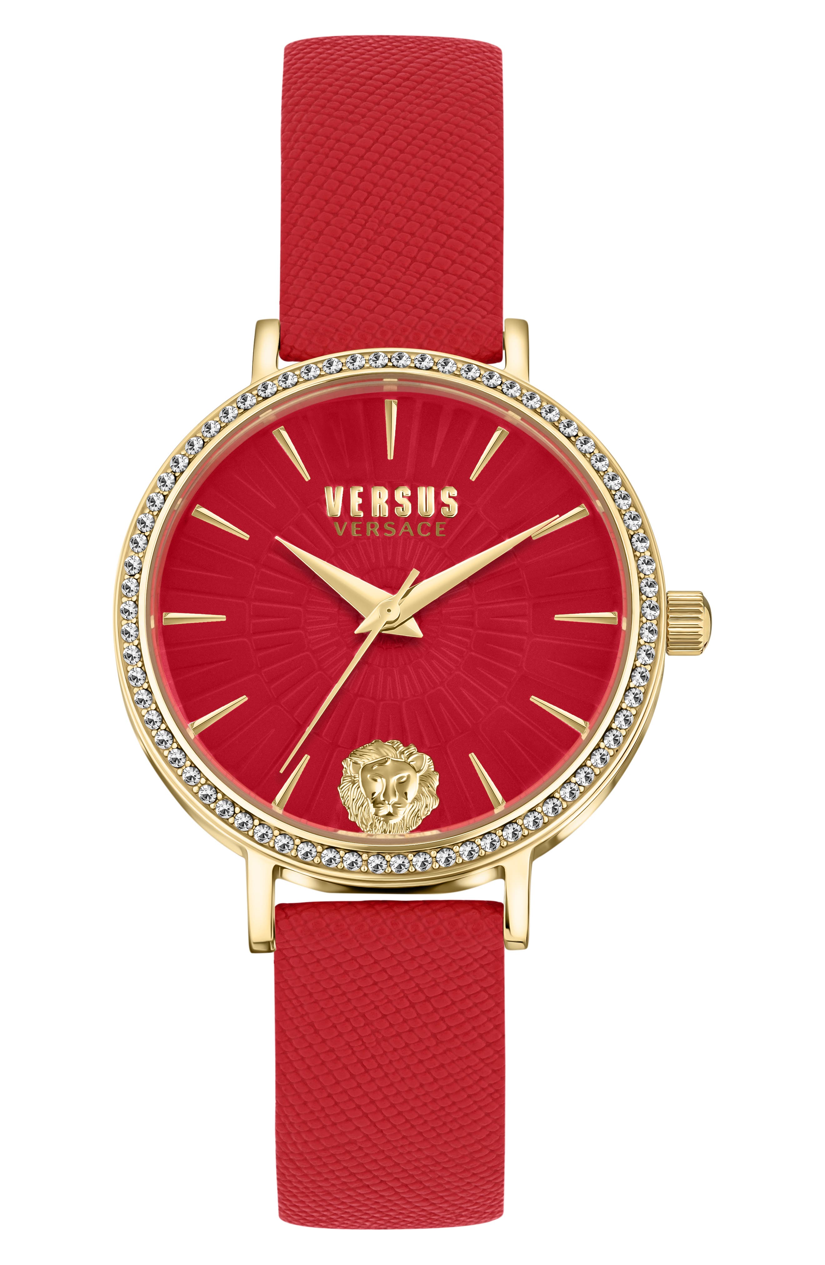 VERSUS Versace Mar Vista Leather Strap Watch, 34mm