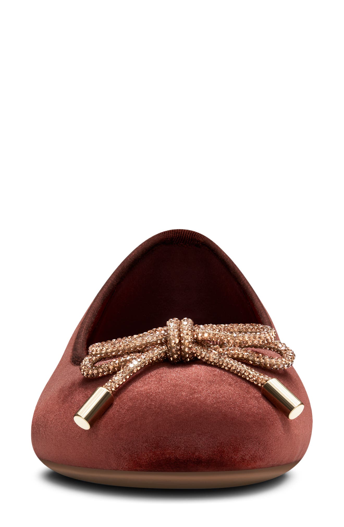 The Hummingbird Flats Velvet, Alternate, color, BRANDY VELVET BOW