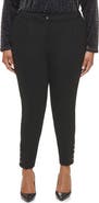 Calvin Klein Ponte Pleat Front Slim Leg Pants