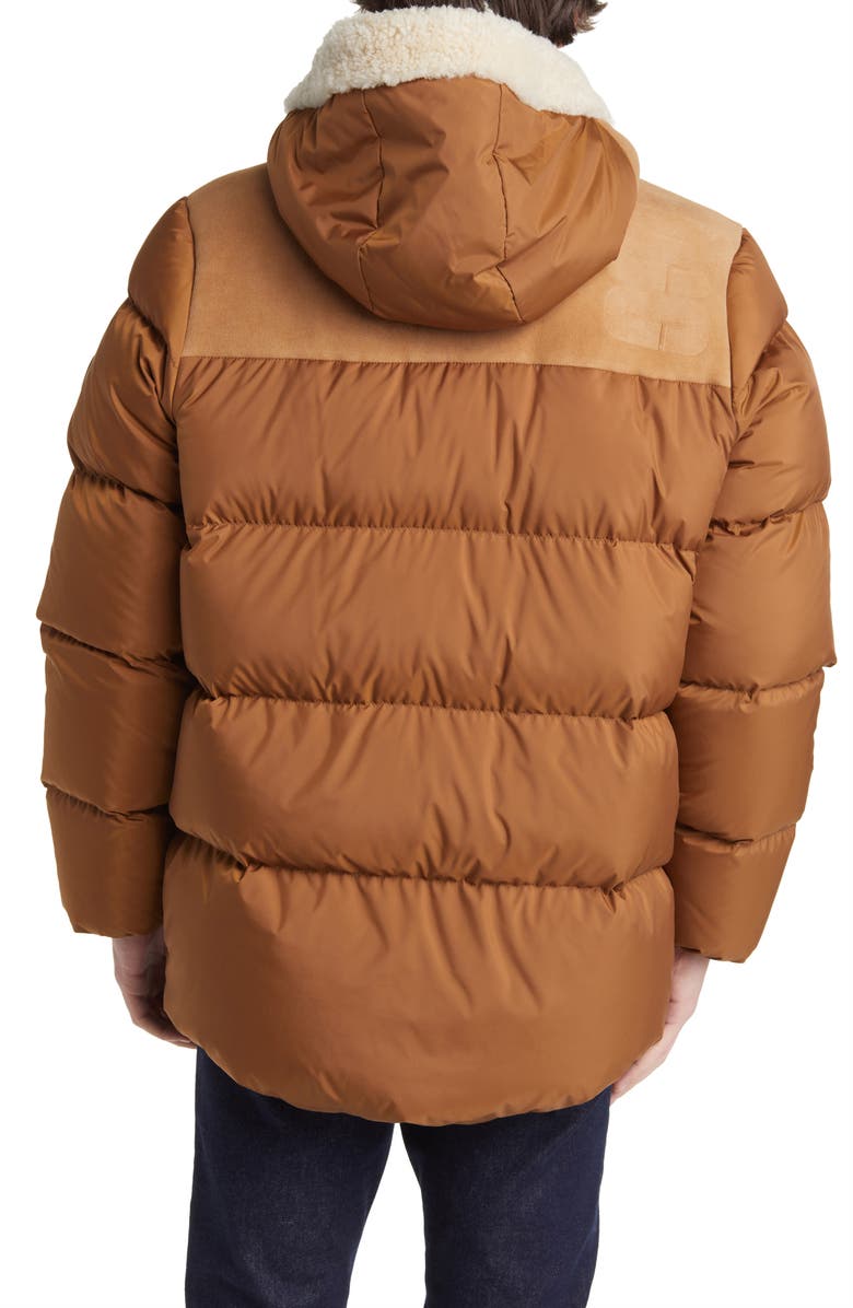 UGG<sup>®</sup> Shasta Genuine Shearling Wind & Water Resistant 700 Fill Power Down Puffer Jacket, Alternate, color, 