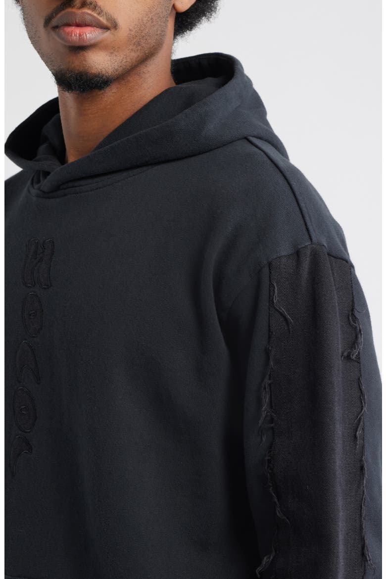 Hono Distressed Logo Hoodie, Alternate, color, BLACK