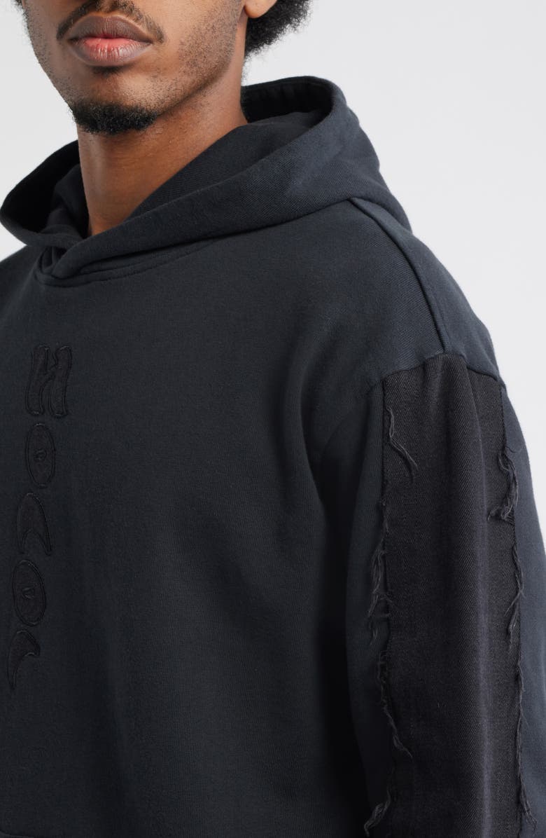 HONOR THE GIFT Hono Distressed Logo Hoodie, Alternate, color, Black