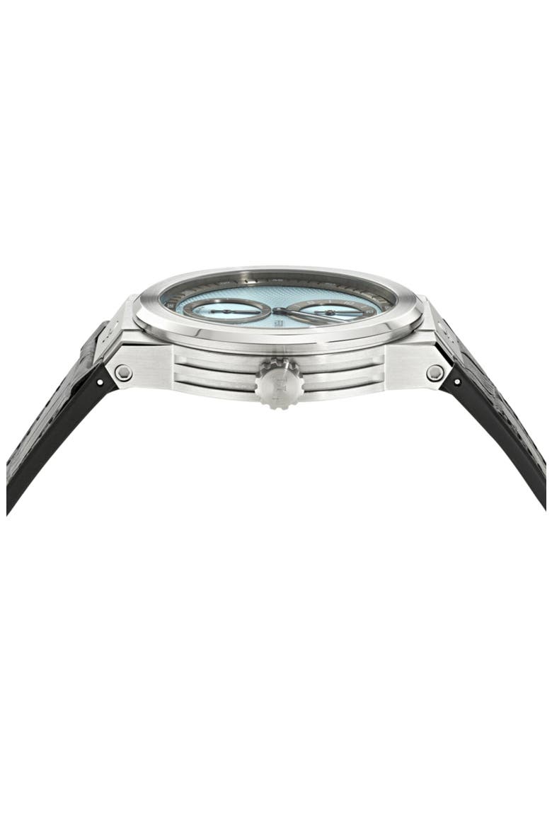 F-80 Manufacture Automatic Leather Strap Watch, 43mm, Alternate, color, STAINLESS STEEL