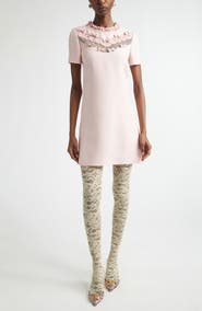 Valentino Crystal Bow Crepe Couture Minidress