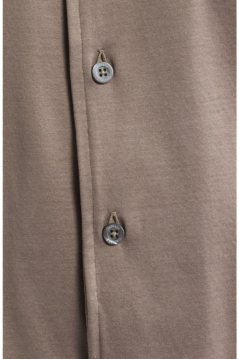 Regular Fit Cotton Jersey Dress Shirt, Alternate, color, BROWN