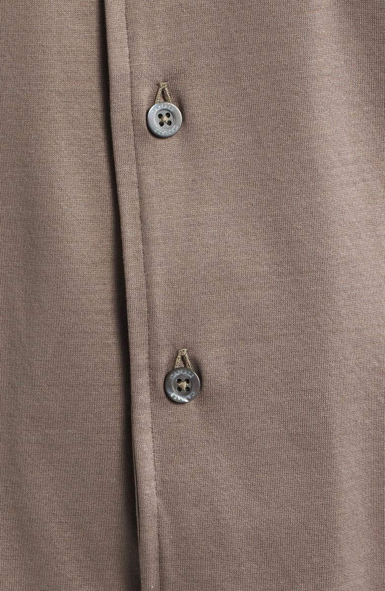 Canali Regular Fit Cotton Jersey Dress Shirt, Alternate, color, Brown