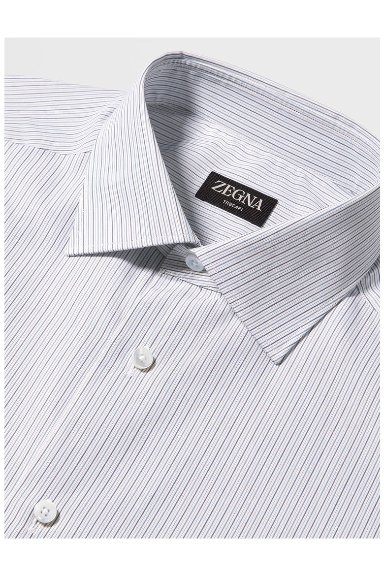 Microstripe Trecapi Cotton Button-Up Shirt, Alternate, color, BLUE