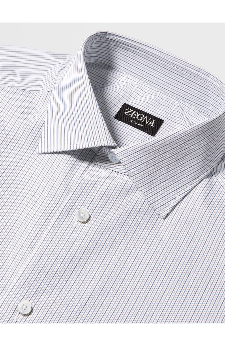 ZEGNA Microstripe Trecapi Cotton Button-Up Shirt, Alternate, color,