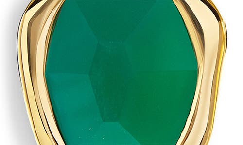 Monica Vinader Green Onyx Drop Cocktail Earrings In 18k Gold Vermeil/green Onyx
