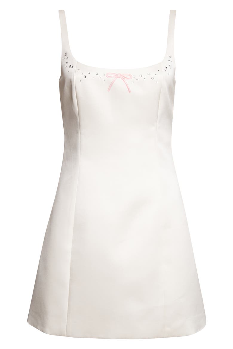 Perla Bow & Rhinestone Minidress, Alternate, color, CHAMPAGNE