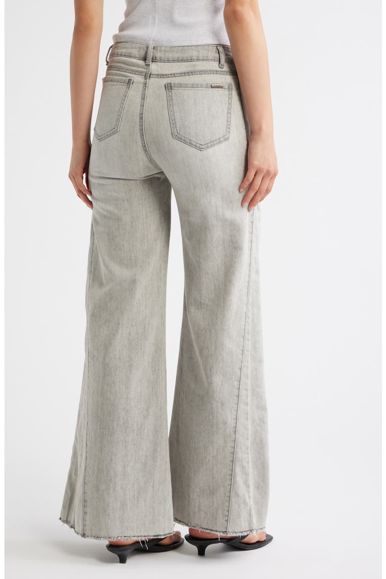 Raw Hem Wide Leg Jeans, Alternate, color, LIGHT GREY