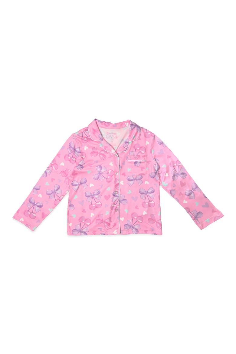 Kids' Cherry Yummy 3-Piece Pajama Set, Alternate, color, BUBBLE GUM