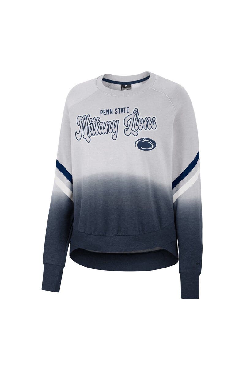 COLOSSEUM Women's Colosseum Gray Penn State Nittany Lions Cue Cards Dip-Dye Raglan Pullover Sweatshirt, Alternate, color, 