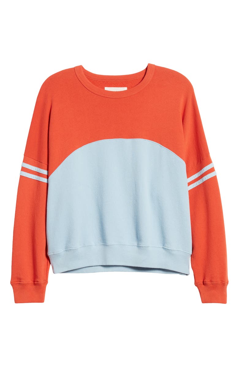 THE GREAT. The Cross Country Colorblock Cotton Sweatshirt, Alternate, color,