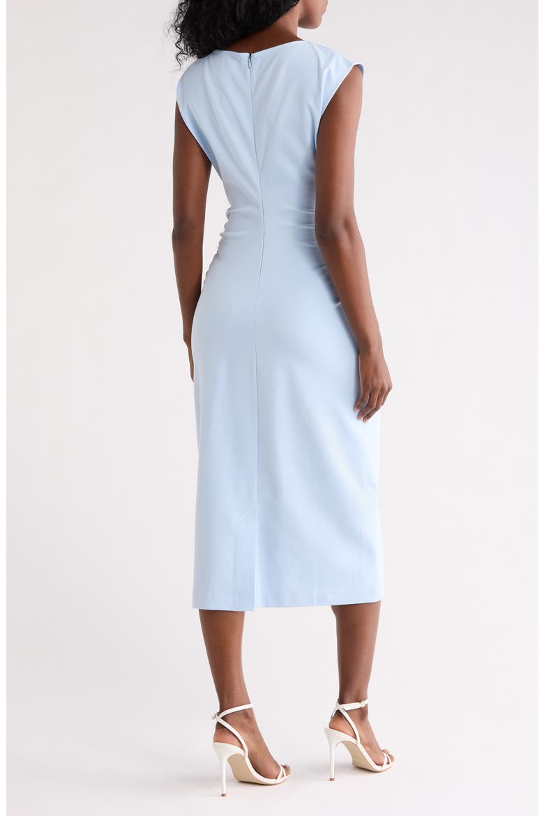 Ruched High Neck Ponte Dress, Alternate, color, BLUE FLOATY