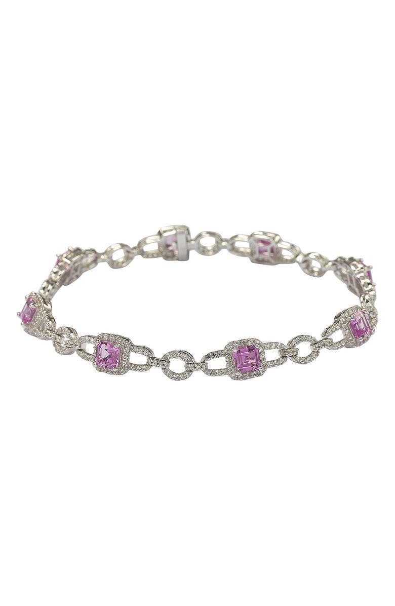 SUZY LEVIAN Sterling Silver & Pink Sapphire Tennis Bracelet, Main, color,