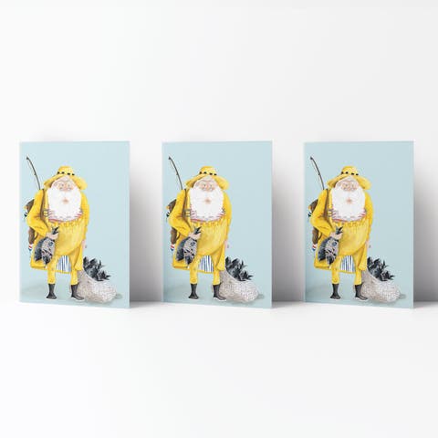 Winter/Holiday Greeting Cards "Santa Fisherman"