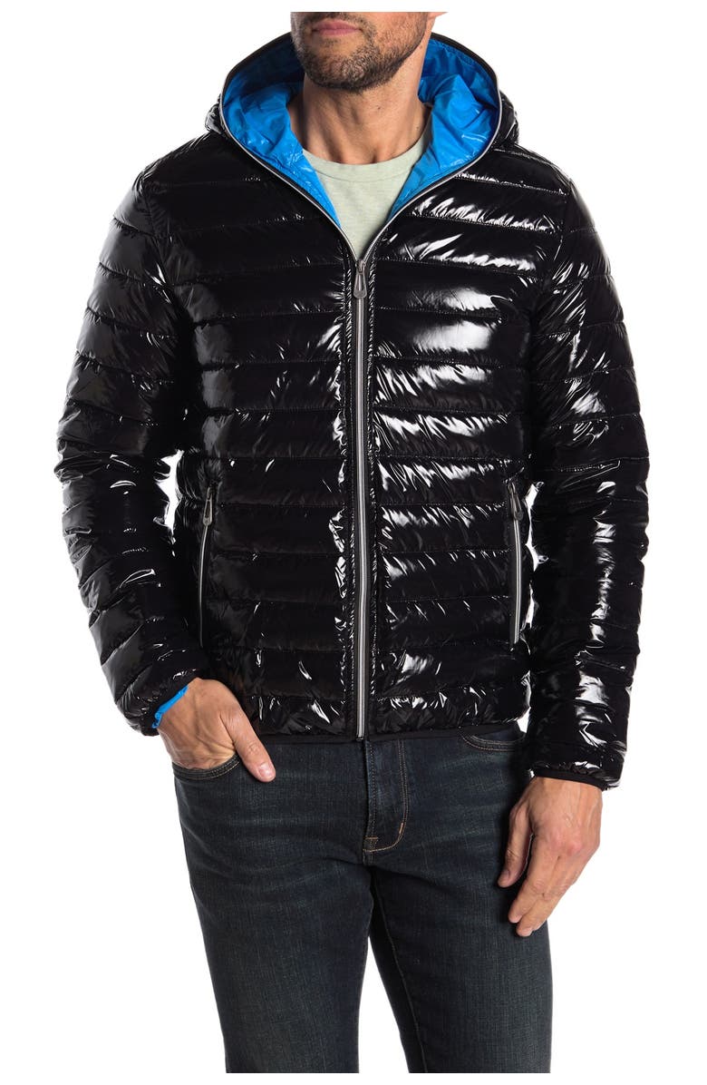 Noize Lightweight Hooded Puffer Jacket, Main, color, Black