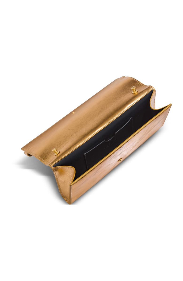 Balmain Shuffle Wallet in Lamb Leather, Alternate, color, Gold