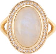 ADORNIA FINE Halo Moonstone Ring