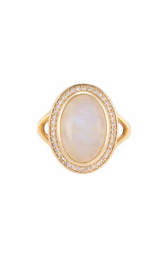 ADORNIA FINE Halo Moonstone Ring