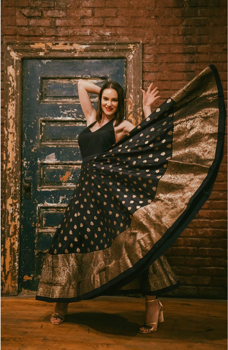 RAAS Alastair Open Back Gown, Alternate, color, Navy Blue